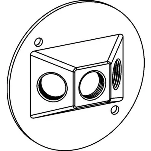 Orbit Industries RC-3-BR Round Cover, 3 Outlet Holes - 1/2 inches Size Device Mount