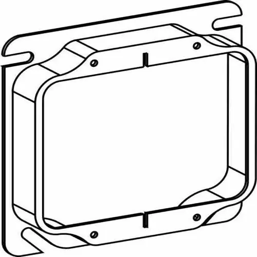 Orbit Industries 42058 Raised 5/8 inches 4 inches Square (4s) 2-gang Ring