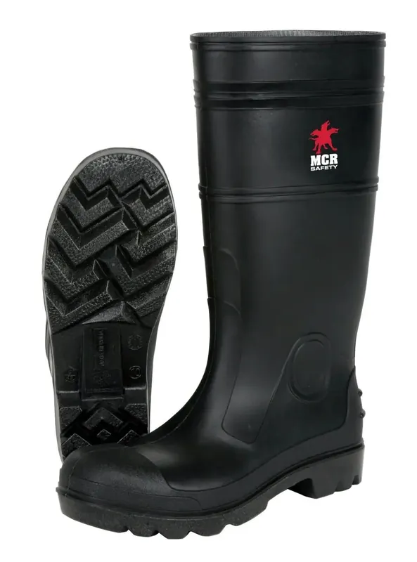 Mcr Safety PBS12012 14 inches PVC Boots, Steel Toe, Size 12, 1/Pair