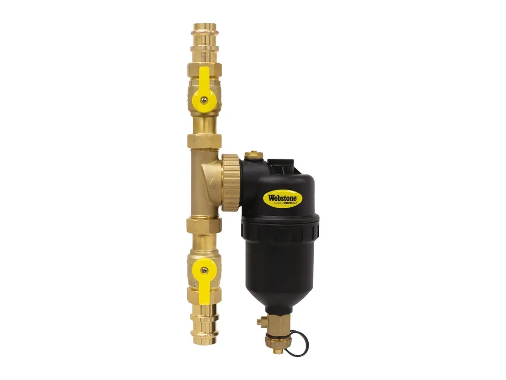 Webstone H-78714 1 inches Press Brass Magnetic Boiler Filter with Isolation Valves