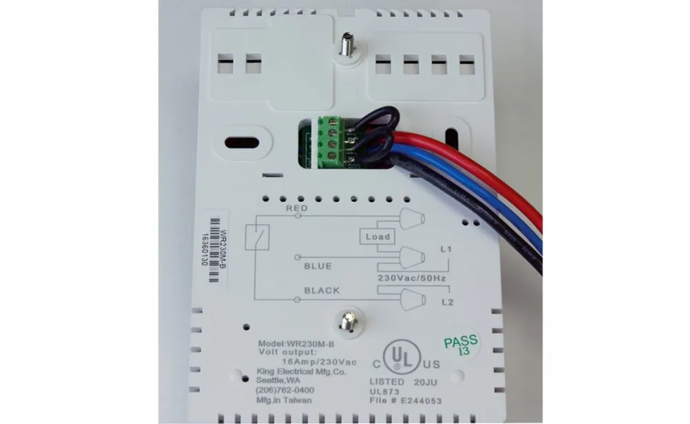 King Electric WR230-B-KIT Thermostat Kit 240V 16 Amp W/ Window Contact & 50Ft 18/2 Wire
