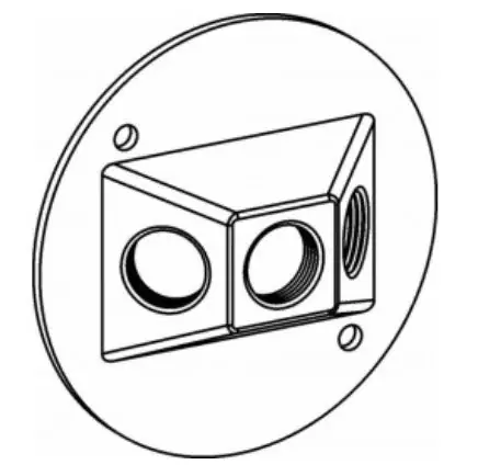 Orbit Industries RC-3-W Round Cover, 3 Outlet Holes - 1/2 inches Size Device Mount