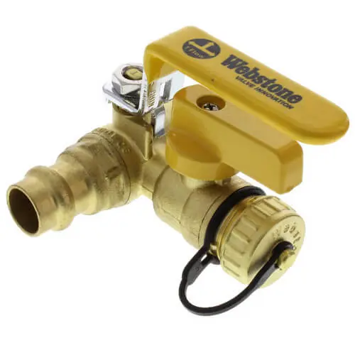 Webstone H-80612 Lever Handle Full Port Ball Valve w/ Hose Drain 1/2 inches Press x Press