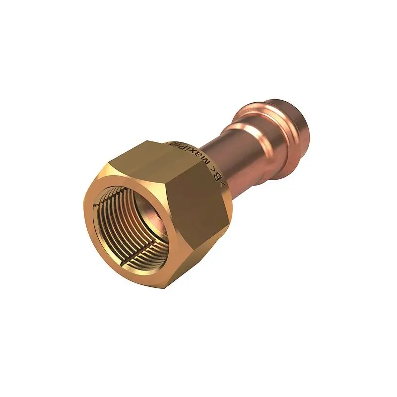 Conex MPA5285G0030301 3/8 inches MaxiPro SAE Copper Formed Flare with Brass Nut - Bag of 4