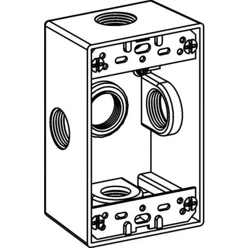 Orbit Industries 1DB75-5X 1-Gang Weatherproof Box 2-5/8 inches Deep (5) 3/4 inches Holes