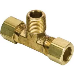 Macomb Group 72-62 3/8 OD X 3/8 OD X 1/8 MPT Brass Comp Branch Tee Adapter