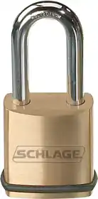 Schlage Lock KS43F2200 Padlock KIK-Less Cylinder 3/8 inches Dia. Shackle 2 inches Clearance