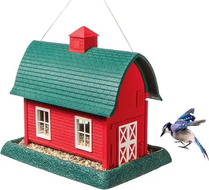 North States 9061 Village Collection Large Red Barn Birdfeeder 8 lb