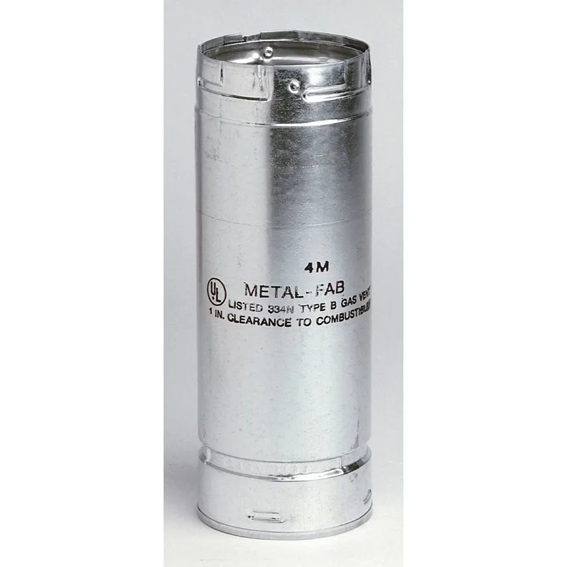 Metal-Fab 4M12 Gas Vent Pipe 4 x 12 Inches
