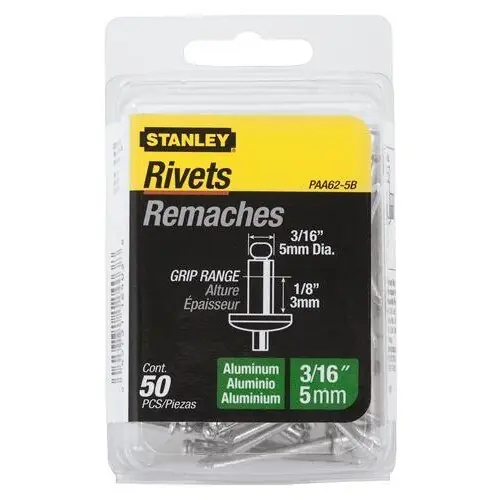 STANLEY PAA62-5B Aluminum Rivets 3/16 inches X 1/8 inches 50 Pack