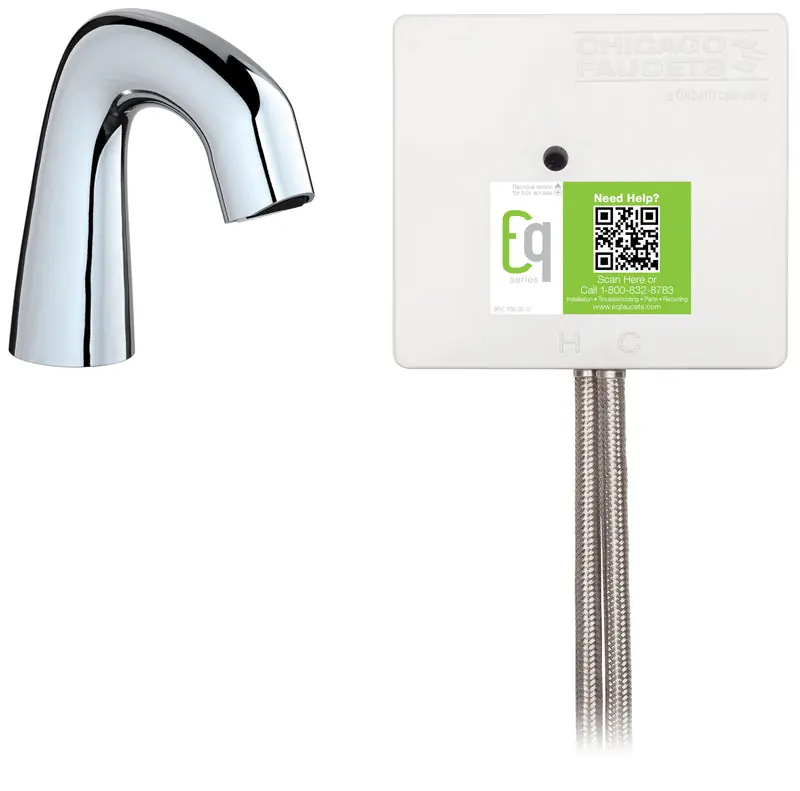 Chicago Faucets EQ-A11C-13ABCP EQ Curved Bathroom Sensor Faucet 0.35 gpm