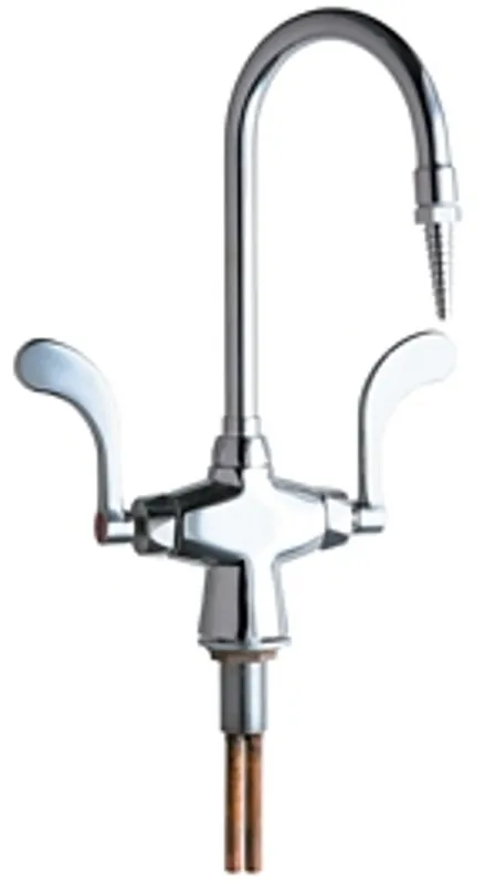 Chicago Faucets 929-317XKCP Deck-mounted Manual Laboratory Faucet, Single-hole, Dual-supply
