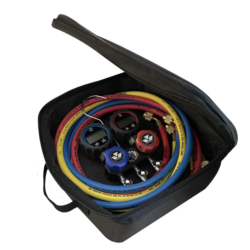 Mastercool 94661 Black Series Mini-Fold Compact 2-Way Aluminum Manifold