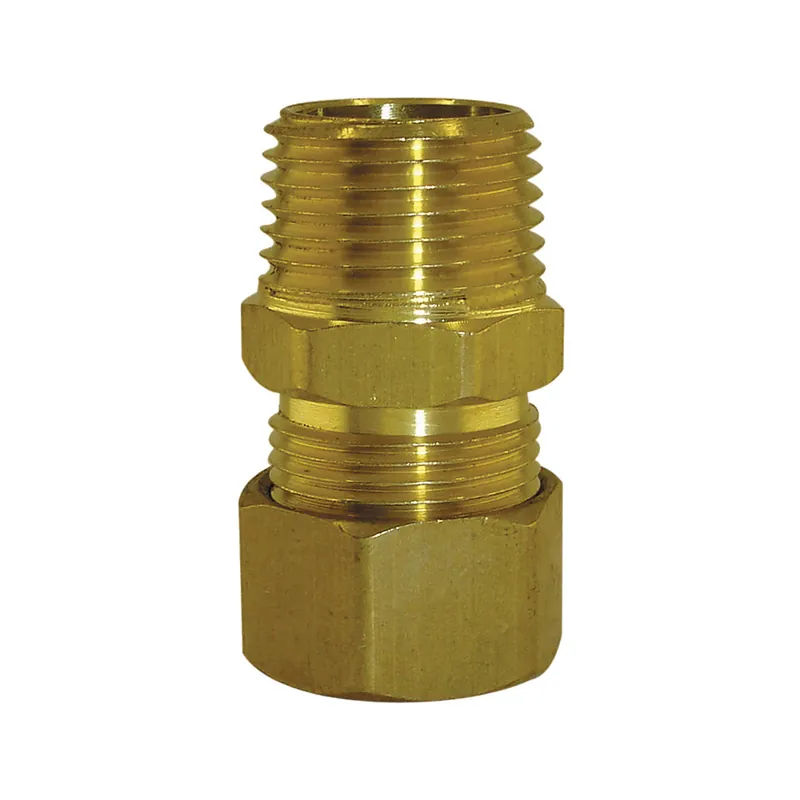 Braxton Harris Company C68-66-LF 3/8 inches OD x 3/8 inches MPT Brass Compression Coupling- Lead Free