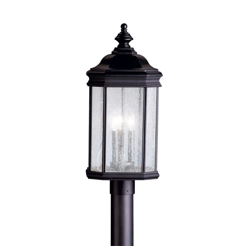 Kichler 9918BK Kirkwood Outdoor Post Lantern 3-Light 60W