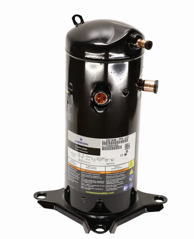 Emerson ZS21KAE-PFV-818 Compressor, 208-230/1 1/2 inches x 7/8 inches Scroll Compliant R404A
