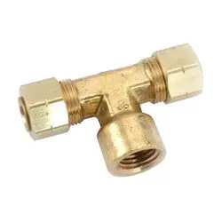 Macomb Group 025025025BRCFT 1/4 Od X 1/4 Od X 1/4 Fpt Brass Comp Tee