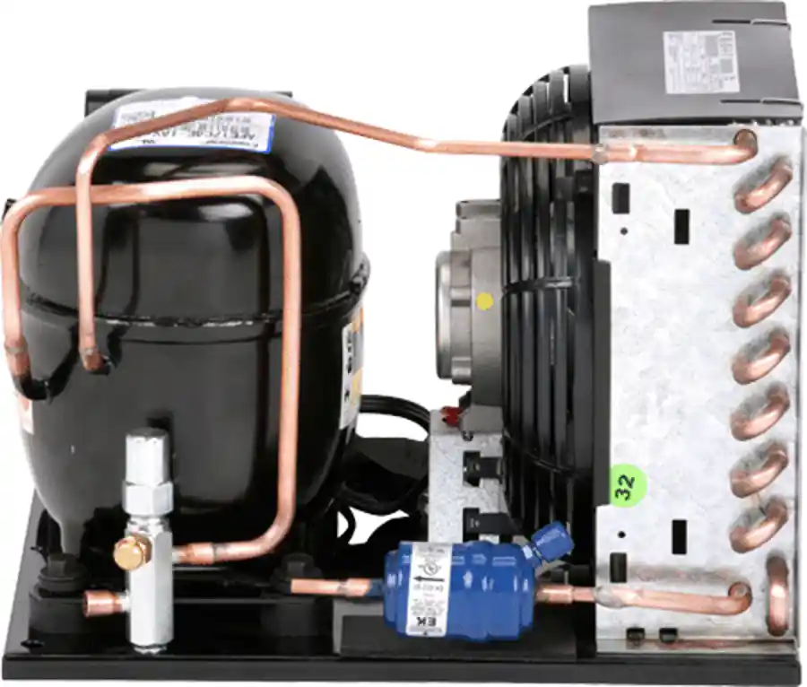 Emerson M7JH-H029-IAA-177 Condensing Unit, 1/4 hp 115/1 Hermetic 1/4 inches Sweat x 3/8 inches Sweat Air-Cooled R134A