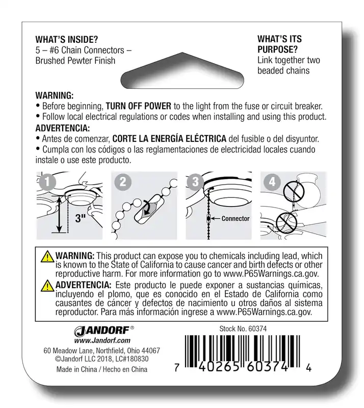 Jandorf 60374 Chain Connector Pack 5