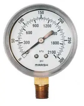 Marsh Bellofram J4652 General Service Gauge 0-160 PSI 2-1/2 Inch