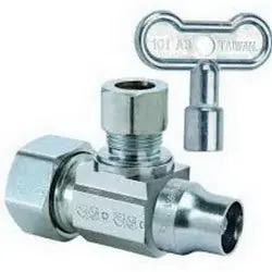 Macomb Group LF890003LK 1/2 FPT X 3/8 OD CP Lead Free Angle Stop W/Loose Key Hdl