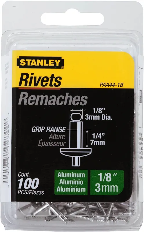 Stanley PAA44-1B Aluminum Rivets 1/8 inches X 1/4 inches 100 Pack