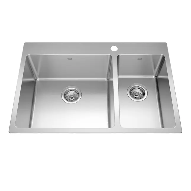 FRANKE BCL2131R-9-3N Brookmore 31 inches x 21 inches Drop-In Double-Bowl Kitchen Sink