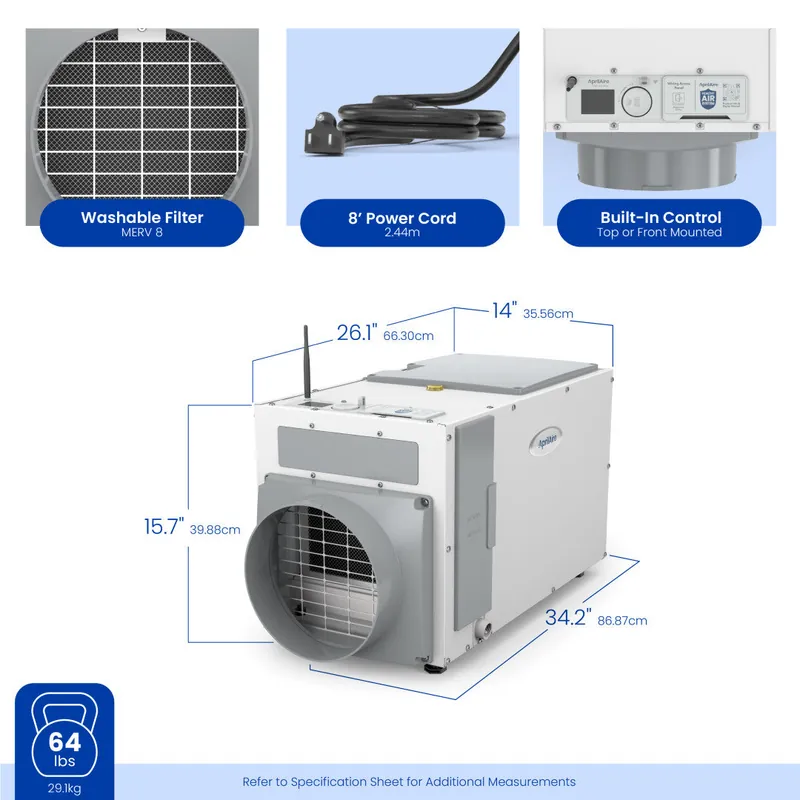 APRILAIRE E100W Wi-Fi Dehumidifier 100 Pints