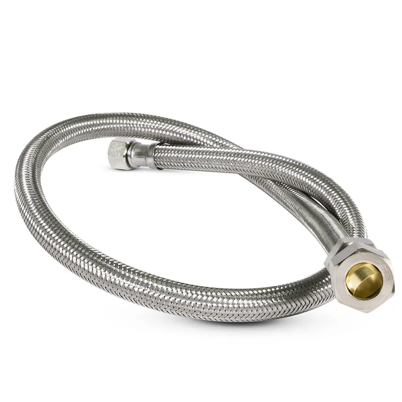 Everflow 27620-NL 20 inches SS Braided Delta Flex Supply 3/8 MIP Comp X 3/8 FIP Comp UPC/NSF61 Lead Free