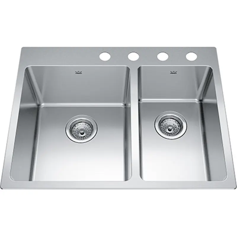 Franke BCL2127R-9-4N Brookmore Drop-In Double-Bowl Kitchen Sink