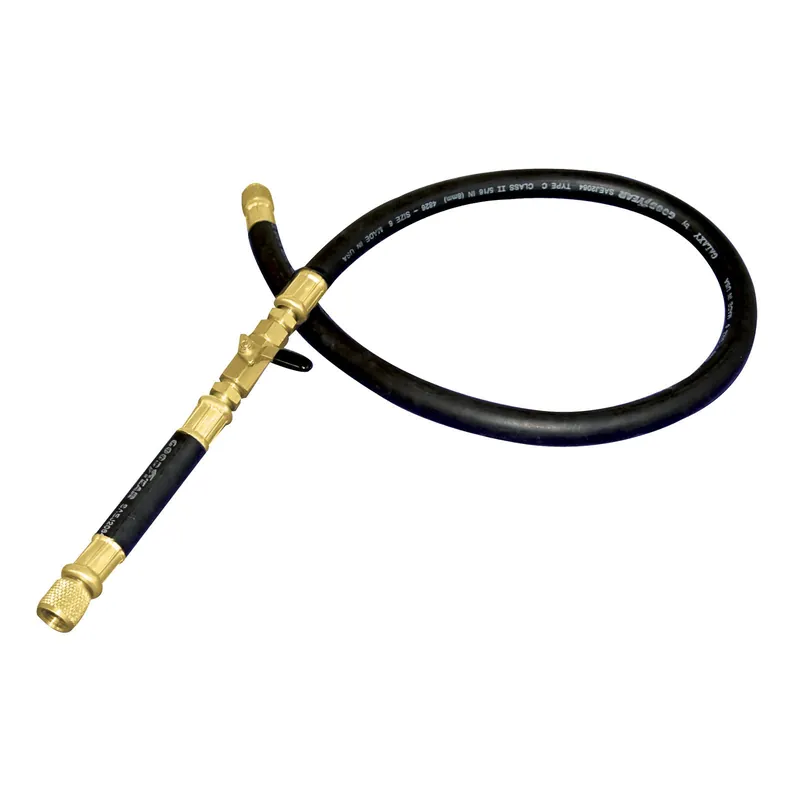 Mastercool 94236 Black Hose with Ball Valve 36 inches 3/8 inches SAE