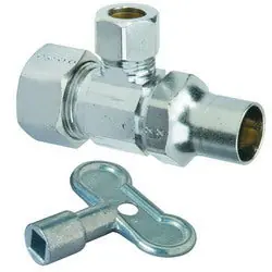 Macomb Group LF892003LK 1/2 Swt X 3/8 Comp Cp Lead Free Angle Stop W/Loose Key Hdl