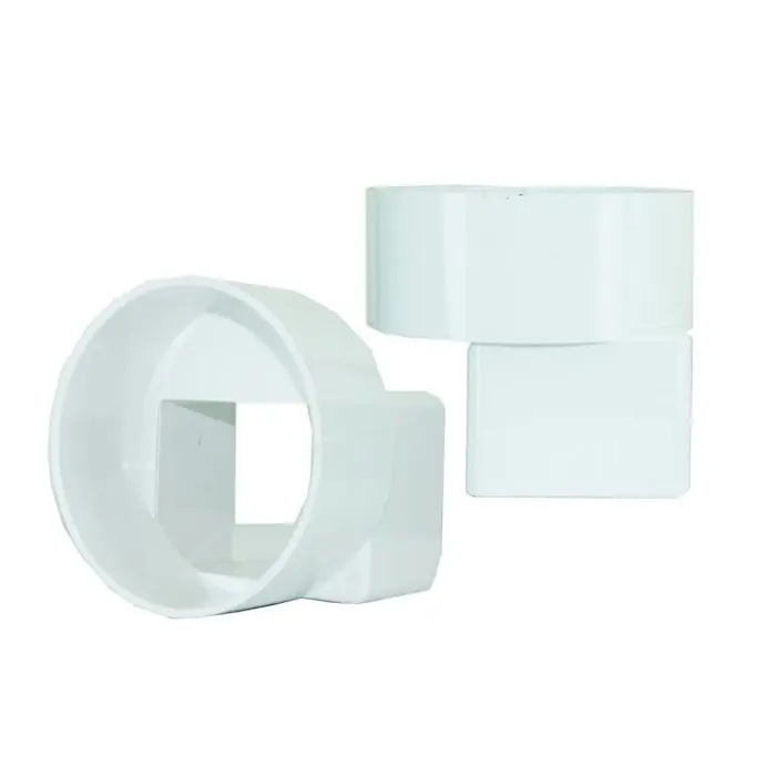 Nds 9P06 Downspout Adapter Centered PVC IPS 3-Inch by 4-Inch by 4-Inch