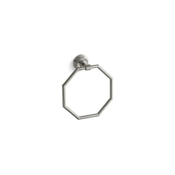 KOHLER 13112-BN Pinstripe Octagonal Closed Towel Ring