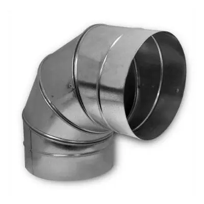 Southwark Metal SP901824 Spiral Elbow, Steel, Galvanized, Duct 90 deg