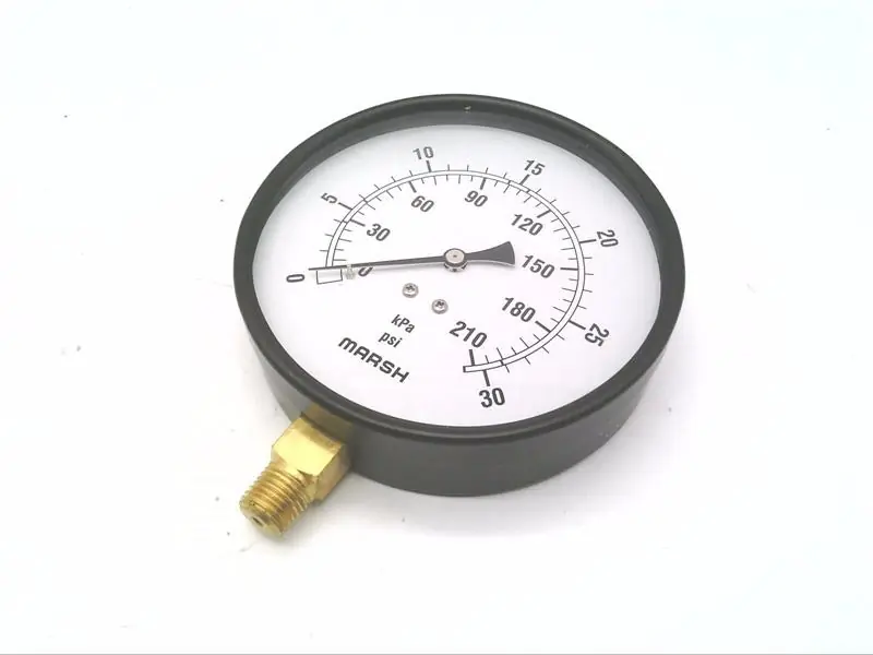 Marsh Bellofram J9042 Pressure Gauge 4-1/2 0-30 PSI 1/4 LM
