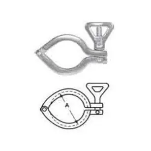 Sanitary Fittings SS13ILC-3-304 3 304SS 13ILC I-Line Wing Nut Clamp