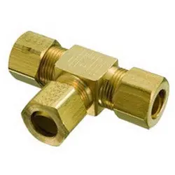 Macomb Group 025025012BRCRT 1/4 OD X 1/4 OD X 1/8 OD Brass Comp Red Tee Union