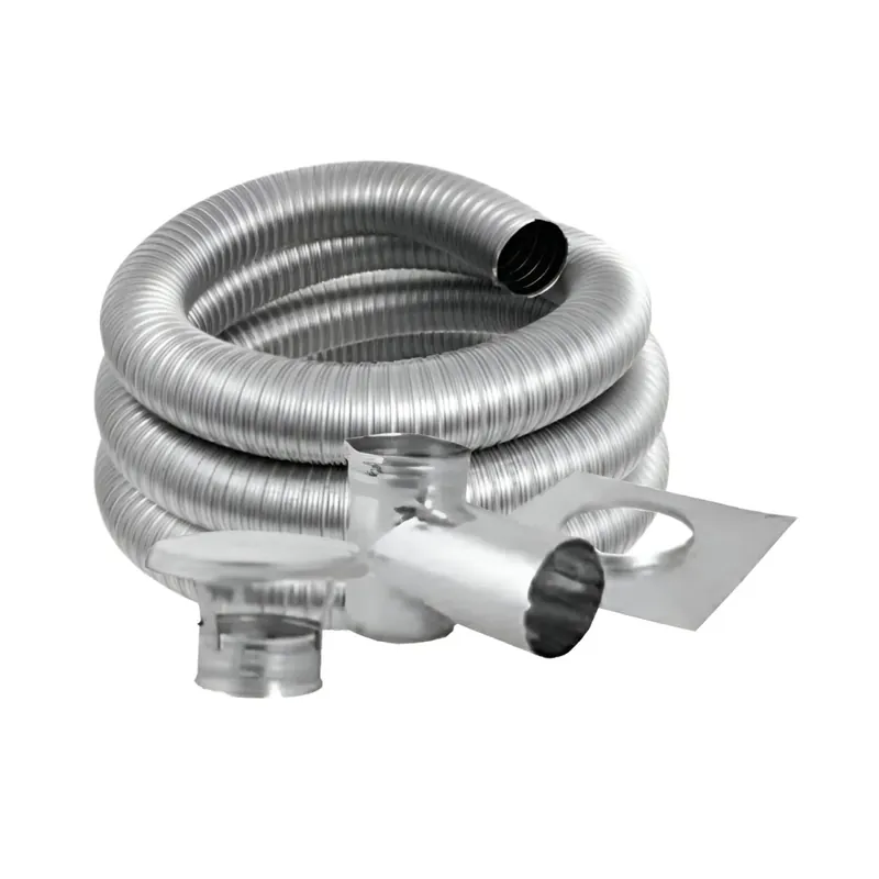 M&G Duravent 8DFSW-15KT 8 inches DuraFlex SW Flexible Liner Chimney Pipe 15 feet Tee Kit