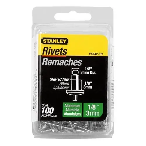 Stanley PAA42-1B Aluminum Rivets 1/8 inches x 1/8 inches Pack of 100