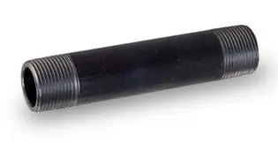 Everflow NPBL1545 1-1/2 inches x 4-1/2 inches Black Steel Nipple