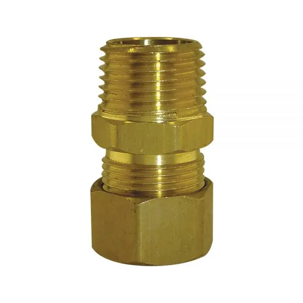 Braxton Harris Company C68-1412-LF 7/8 inches OD x 3/4 inches MPT Brass Compression Coupling- Lead Free