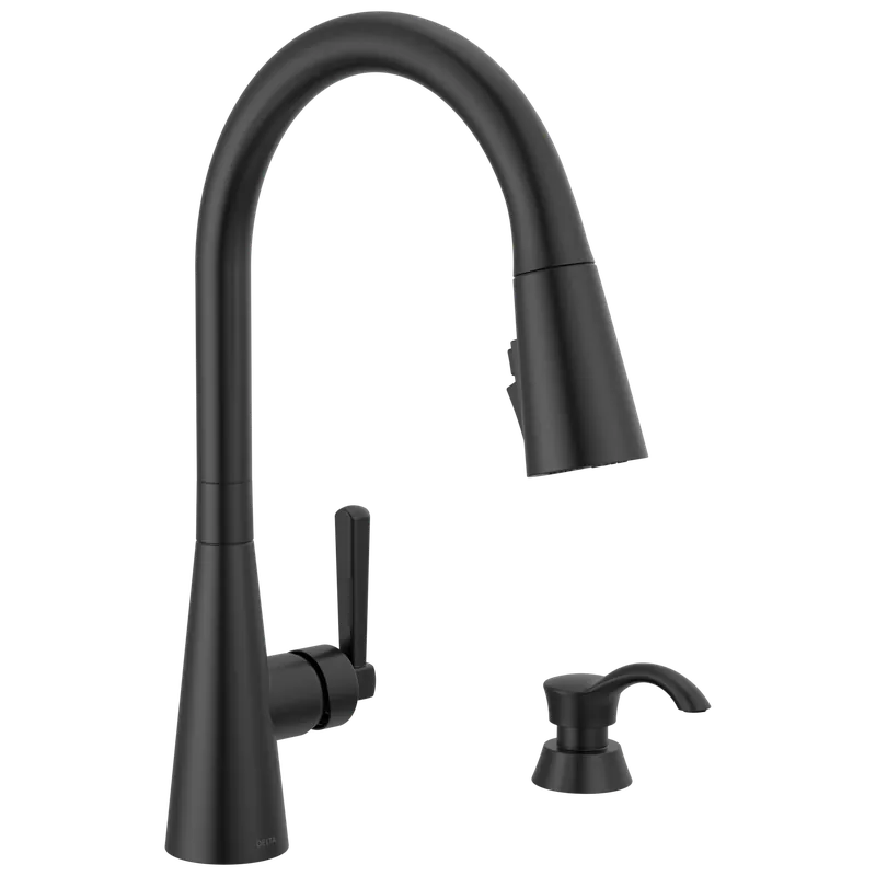 Delta 19893Z-BLSD-DST Boyd Single Handle Pull-Down Kitchen Faucet with Soap Dispenser and ShieldSpray Technology