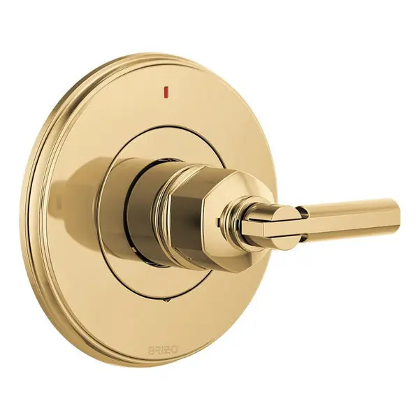 Brizo T60P076-PGLHP Invari Pressure Balancing Valve Trim in Polished Gold