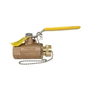 Conbraco 70-105-HC 1 NPT X 3/4 Hose Brz Ball Valve W/Cap And Chain
