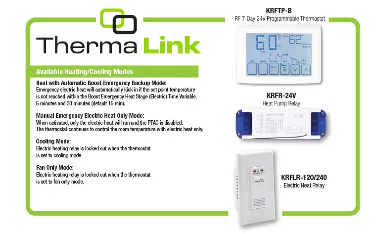 King Electric KRF-B-KIT RF Thermostat Kit With Prog BP Thermostat, E Heat Relay & HP Relay