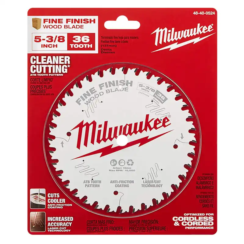 Milwaukee 48-40-0524 Fine Finish Circular Saw Blade 5 3/8 in Dia