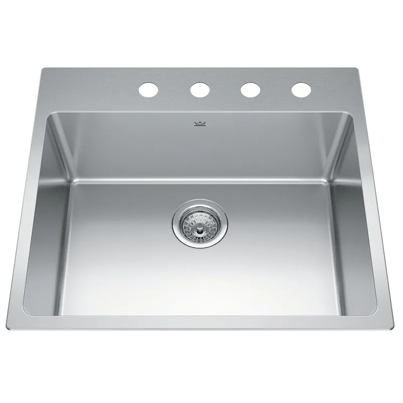 FRANKE BSL2225-9-4N Brookmore Kitchen Sink Drop-In Four-Hole