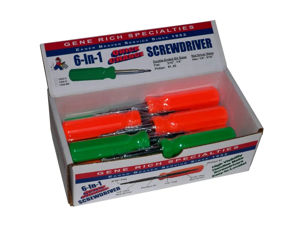 Gene Rich T606-MX 6-n-1 Screwdriver Display, Mixed Colors