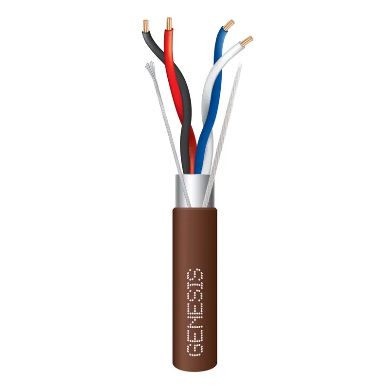 Genesis 33282107 22/2 Pair Stranded Shielded Plenum Cable, CL3P, FPLP, CMP, FT6, EIA-485, 1000 feet
